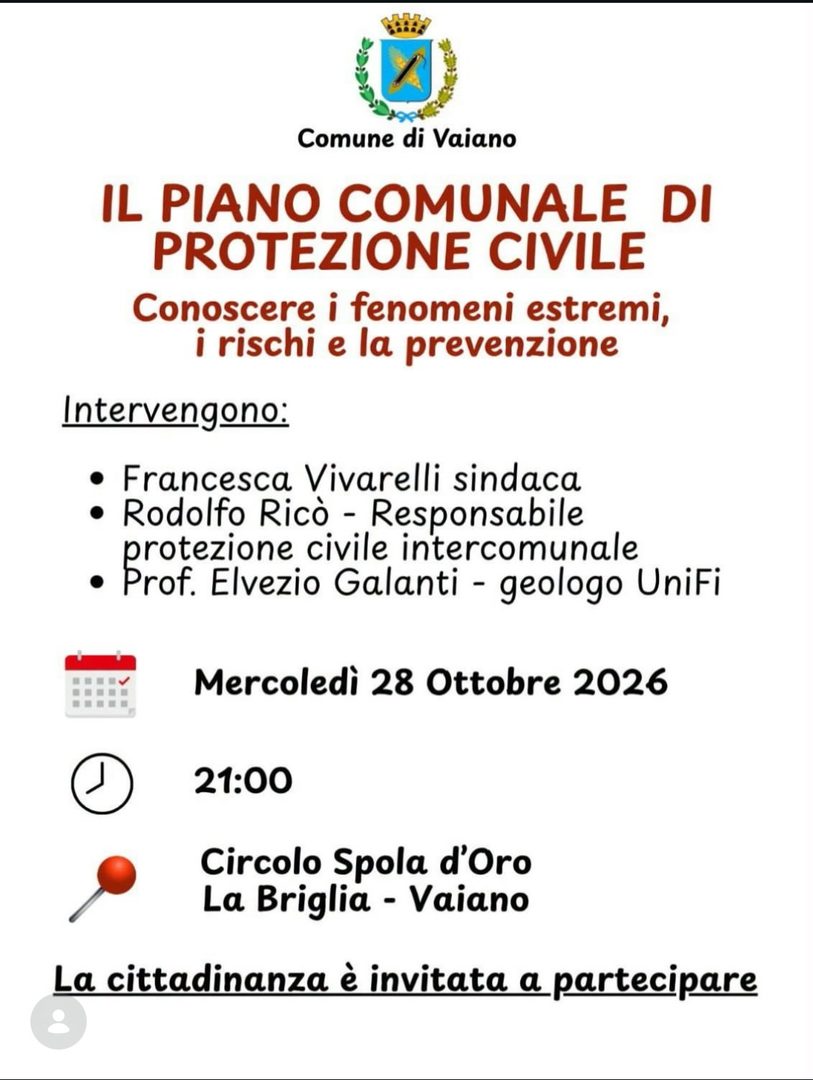 Locandina: Protezione civile, conoscere i rischi per affrontarli insieme