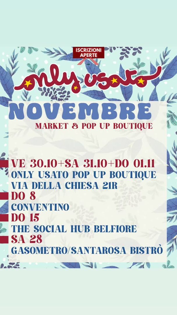 Locandina: Only Usato Pop Up Boutique