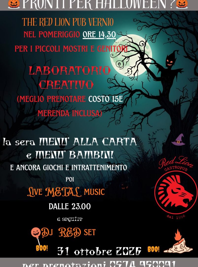 Locandina: Halloween al Red Lion Pub