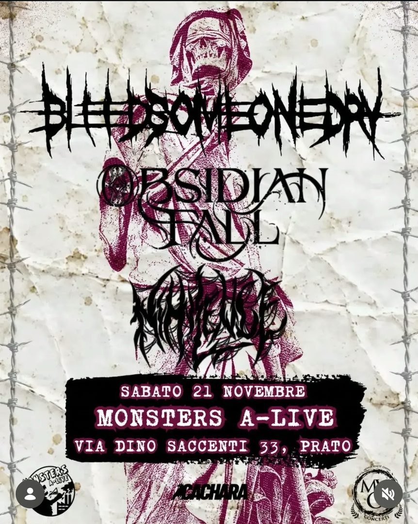 Locandina: Bleed Someone Dry + Obsidian Fall + Nihilence