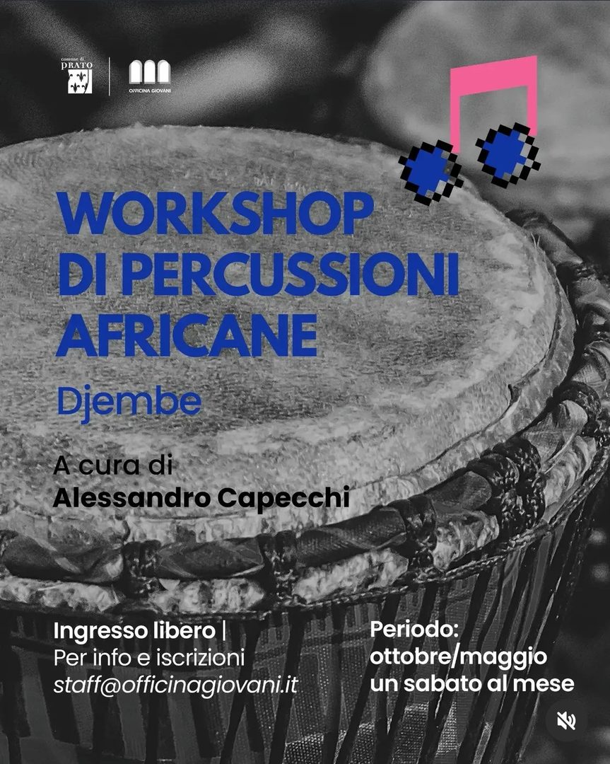 Locandina: Workshop di percussioni africane - djembe